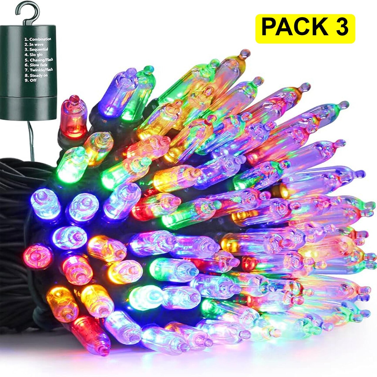 20 LED M5 Multicolor String Lights – 4" Spacing, Battery Box, Indoor Magic
